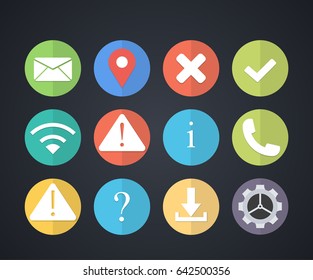 Colorful mobile icons. Material design