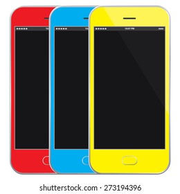 Colorful Mobile Phones Vector illustration