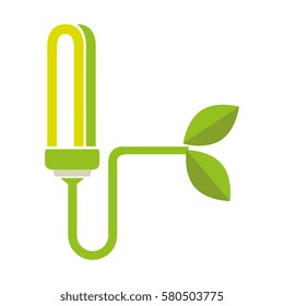 colorful moder light bulb connected to plant