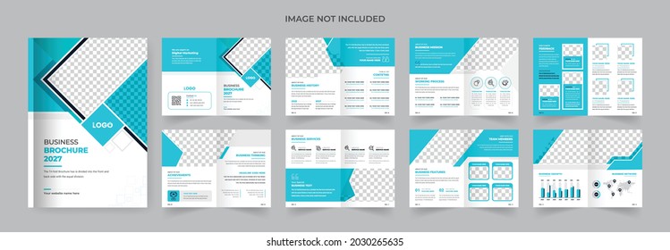 colorful Modern 16 pages corporate profile or business professional brochure design template colorful shape-able multi purpose use theme