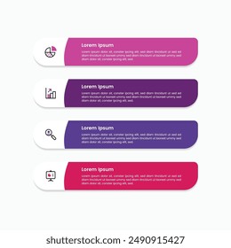 Colorful modern 4 step business infographic design template for presentation infographic elements