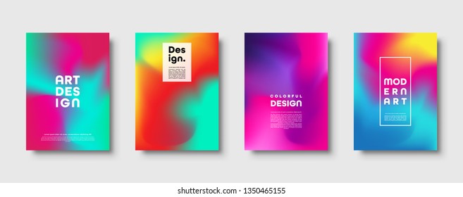 Colorful modern abstract background with neon red, green, blue, purple, yellow and pink gradient. Dynamic color flow poster, banner. Vector illustration.