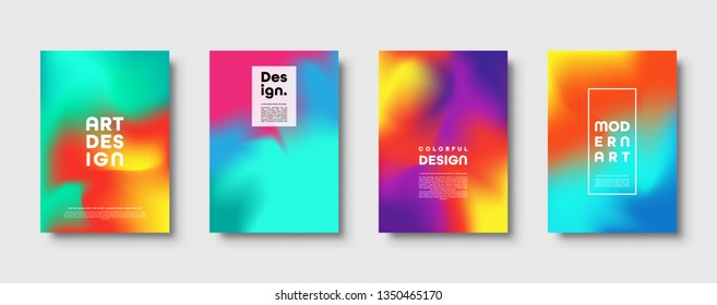 Colorful modern abstract background with neon red, green, blue, purple, yellow and pink gradient. Dynamic color flow poster, banner. Vector illustration.