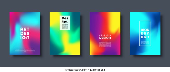 Colorful modern abstract background and neon red  green  blue  purple  yellow   pink gradient  Dynamic color flow poster  banner  Vector illustration 