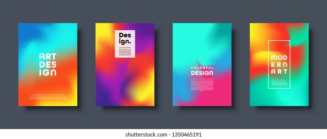 Colorful modern abstract background with neon red, green, blue, purple, yellow and pink gradient. Dynamic color flow poster, banner. Vector illustration.