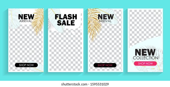 Colorful  Modern abstract geometric template covers sale stories for business. Phone social media network concept. Vector Illustration EPS10