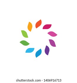 Colorful Modern Abstract Leaf Shape Trendy Nature Element Logo for all business company with high end look