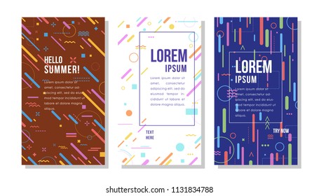 Colorful Modern Abstract Line Art Kinetic Shapes Composition Background Design Template