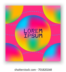 Colorful modern abstract poster with color liquid, memphis style. Business card, banner, placard. Vector illustration.
