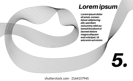 Colorful modern abstract poster with thin line striped blend smoke flow shape card. Creative business background. Cover, template.