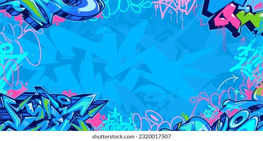 Colorful Modern Abstract Urban Style Hiphop Graffiti Street Art Vector Illustration Background Template