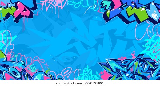 Colorful Modern Abstract Urban Style Hiphop Graffiti Street Art Vector Illustration Background Template