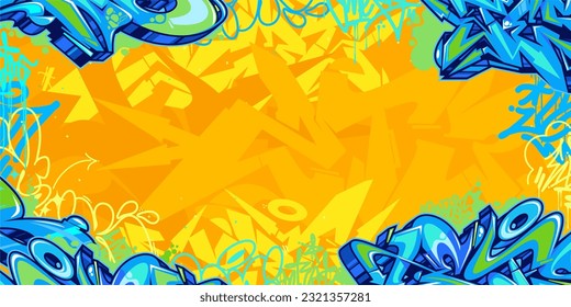 Colorful Modern Abstract Urban Style Hiphop Graffiti Street Art Vector Illustration Background Template