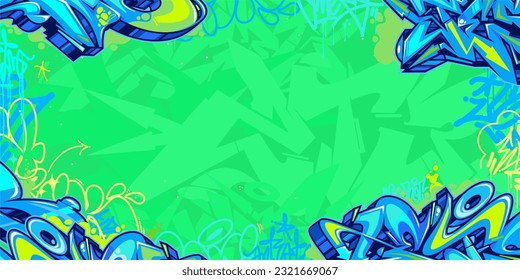 Colorful Modern Abstract Urban Style Hiphop Graffiti Street Art Vector Illustration Background Template