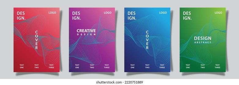 colorful modern abstract wavy cover collection vector design