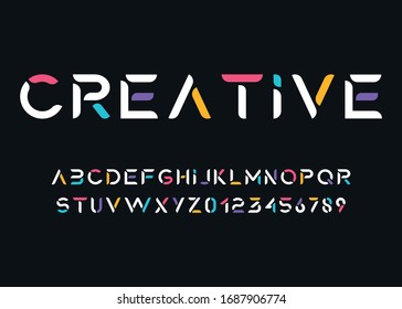 
Colorful Modern Alphabet Font. Typography flat fonts for technology, digital, UX UI design. Vector illustration