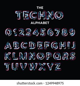 Colorful modern alphabet set made for technology.