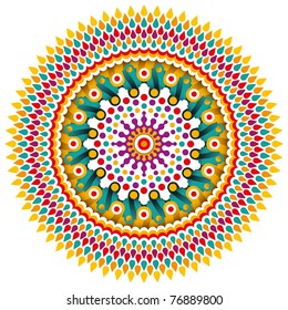 Colorful modern arabesque with stylish shapes. Vector illustration.