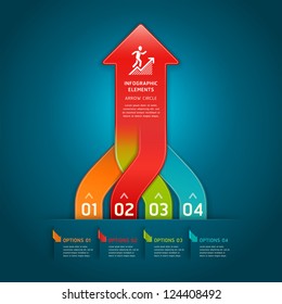 Colorful modern arrow circle number options banner. Vector illustration. can be used for workflow layout, diagram, web design, infographics.