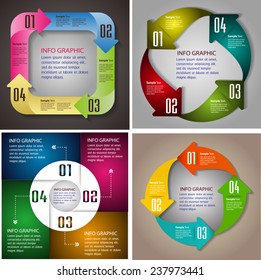 colorful modern arrow cycle text box template for website computer graphic and internet, numbers. Set of color frames for text or quotes. brochure. many, various 