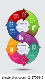 colorful modern arrow cycle text box template for website computer graphic technology and internet, numbers.