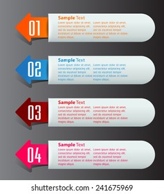 colorful modern arrow text box template for website computer graphic internet and technology, numbers.