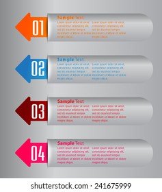colorful modern arrow text box template for website computer graphic internet and technology, numbers.