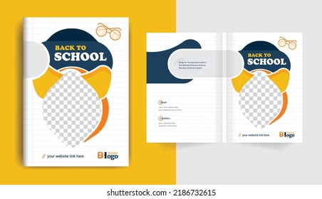 Colorful modern back to school education admission brochure cover layout design for corporate business and corporate use theme for multipurpose use