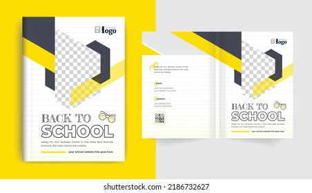 Colorful modern back to school education admission brochure cover layout design for corporate business and corporate use theme for multipurpose use