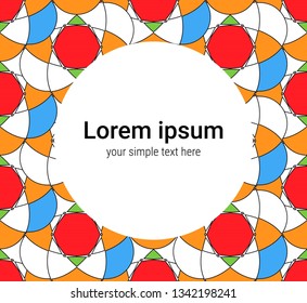 Colorful modern background. Vector background with white round frame for your text. Abstract vector background. Creative abstract design template.