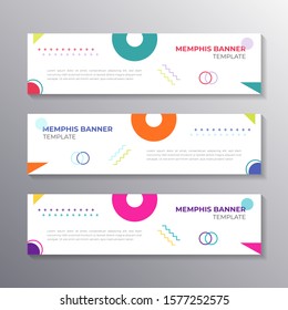 Colorful Modern Banner Template with memphis element background, cool geometric, Applicable for Banners, Header, Footer, Advertising, etc