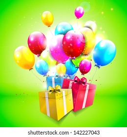 Colorful modern birthday background