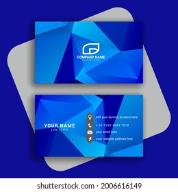 colorful modern blue business card design vector