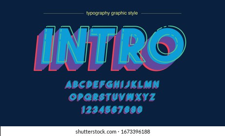 Colorful Modern Bold Blue Typography Artistc Text Effect