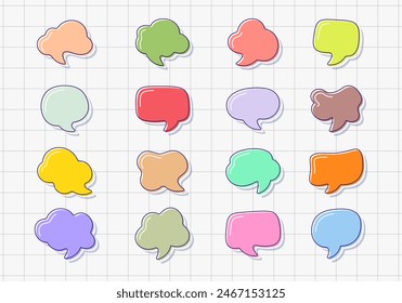 Colorful modern bubble speech collection