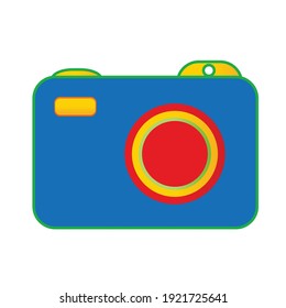 bunt-moderne Kamera, Vektorgrafik. Ikone für Fotografie