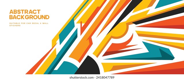 colorful modern Car decal vector file	