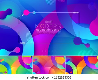 Colorful Modern Circle geometric abstract background series. Applicable for web background, design element ,wall poster, landing page, wall paper, and social media element