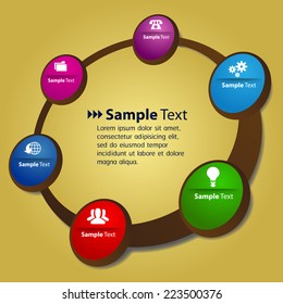 colorful modern circle text box network template for website and graphic 