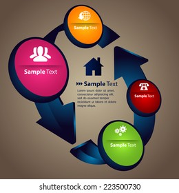 colorful modern circle text box network template for website and graphic 