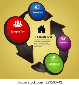 colorful modern circle text box network template for website and graphic 