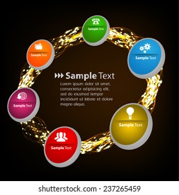 colorful modern circle text box network template for website and graphic 