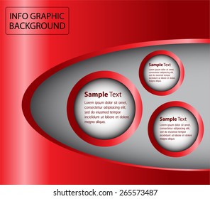 colorful modern circle text box template for website computer graphic and internet, numbers.red background. Brochure