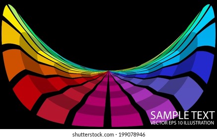 Colorful modern circular background  illustration - Vector color techno abstract background  template