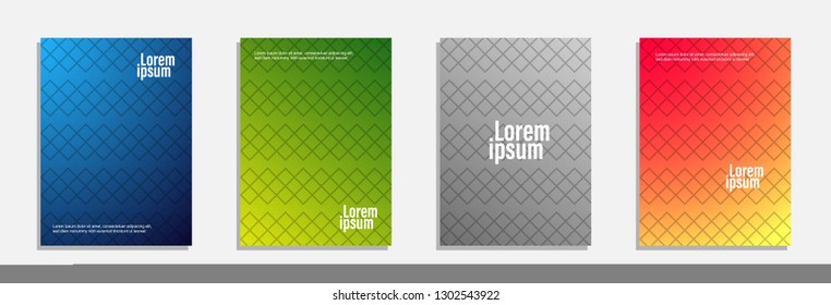 Colorful and modern cover design. Set of geometric pattern background design