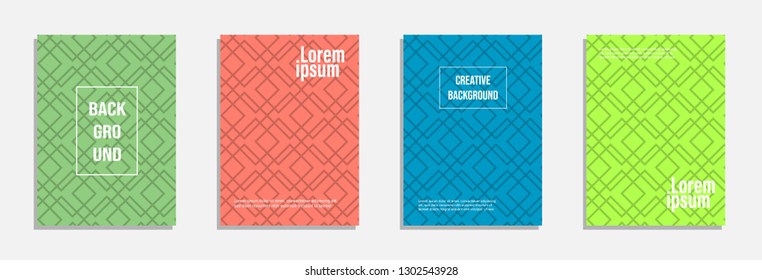 Colorful and modern cover design. Set of geometric pattern background design