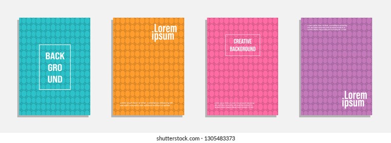 Colorful and modern cover design. Set of geometric pattern background design