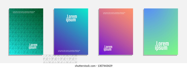 Colorful and modern cover design. Set of geometric pattern background design