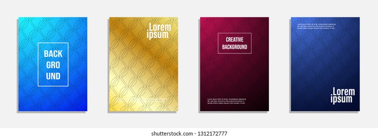 Colorful and modern cover design. Set of geometric pattern background design