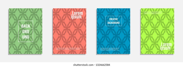 Colorful and modern cover design. Set of geometric pattern background design